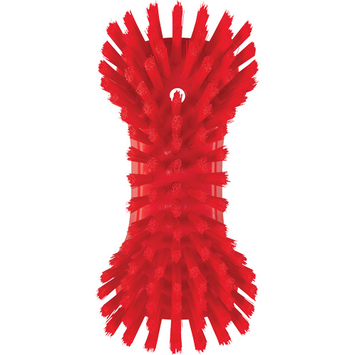 Hand Brush, Extra Stiff Bristles, 9-1/10" Long, Red Equipex