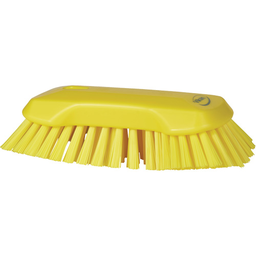 Hand Brush, Extra Stiff Bristles, 9-1/10" Long, Yellow Equipex