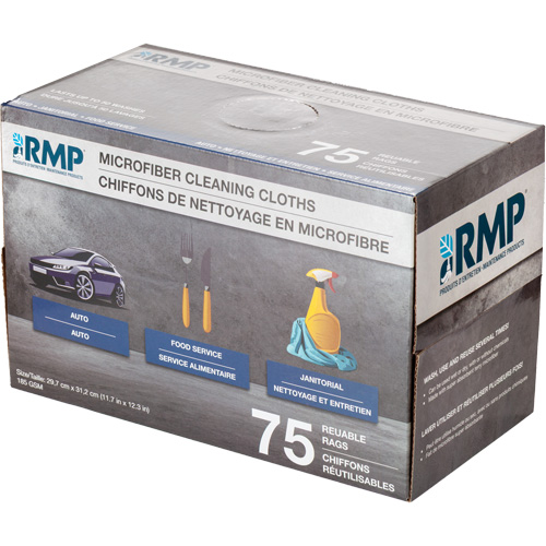 Washable Cleaning Cloths, Microfibre, White Equipex