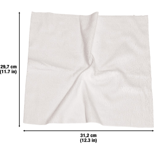 Washable Cleaning Cloths, Microfibre, White Equipex