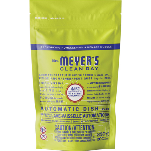 Sachets de d&eacute;tergent pour lave-vaisselle automatique Mrs. Meyer's Clean Day, Capsules, 330 g, Verveine citronnelle Equipex