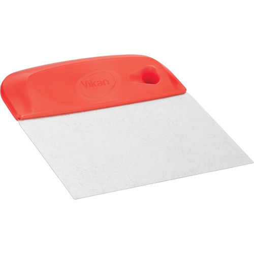 Flexible Stainless Steel Dough Cutter/Scraper, Red, 4-1/2" W x 5-3/4" L Equipex