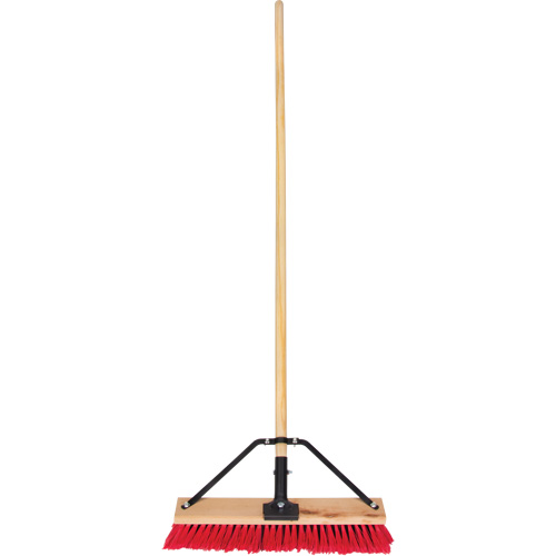Push Broom with Braced Handle, 18", Medium, PVC Bristles Equipex
