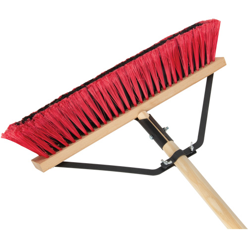 Push Broom with Braced Handle, 18", Medium, PVC Bristles Equipex