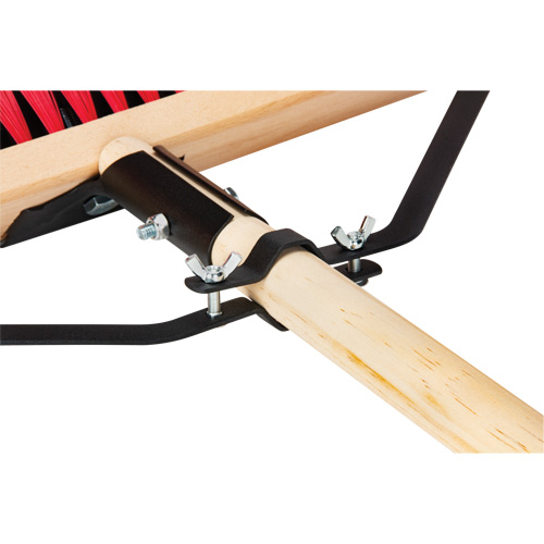 Push Broom with Braced Handle, 18", Medium, PVC Bristles Equipex