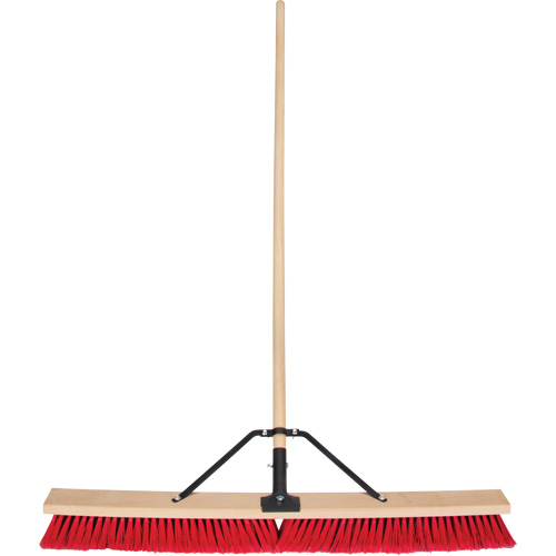 Push Broom with Braced Handle, 36", Medium, PVC Bristles Equipex