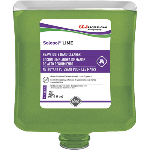 Savon de puissance moyenne pour les mains Solopol, Pierre ponce, 2 L, Cartouche en plastique, Lime Equipex