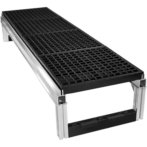 FOUNDATION Open Drainage Modular Aluminum Work Platform Kit, 36" W x 72" D, 400 lbs. Capacity, All-Welded Equipex