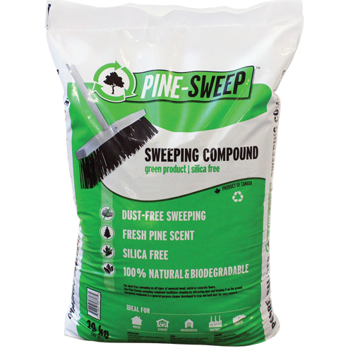 Compos&eacute; de balayage biod&eacute;gradable Pine Sweep, Sac, 44 lb (20 kg) Equipex