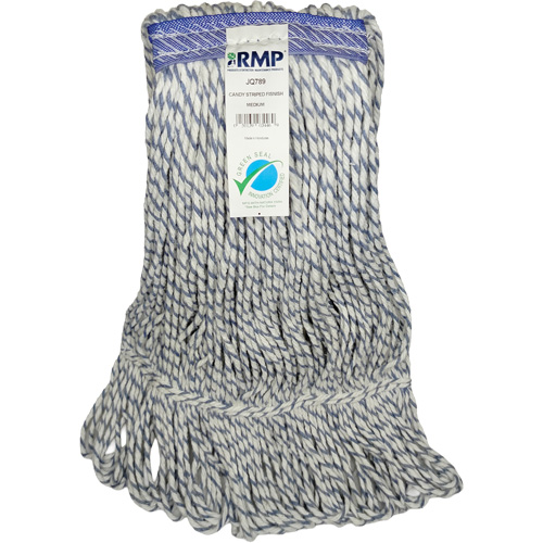 Candy-Striped Mop Head, Floor Finishing, Synthetic, Loop Style Equipex