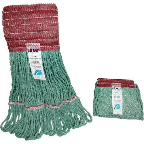 Wide-Band Mop Head, Antimicrobial/Floor Finishing/Specialty, Cotton/Rayon/Synthetic, Loop Style Equipex