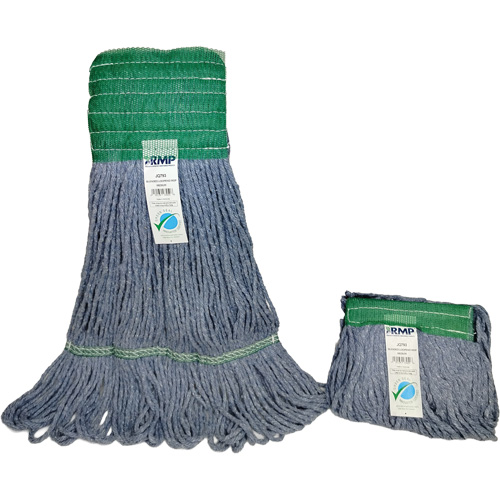 Wide-Band Mop Head, Antimicrobial/Floor Finishing/Specialty, Cotton/Rayon/Synthetic, Loop Style Equipex