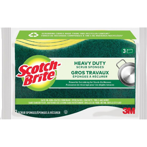 Scotch-Brite&reg; Heavy Duty Scrub Sponge, Scrubbing, 2-3/5" W x 4-2/5" L Equipex