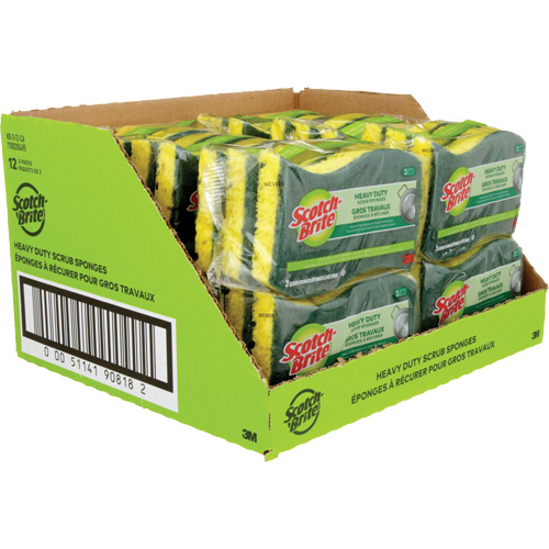 Scotch-Brite&reg; Heavy Duty Scrub Sponge, Scrubbing, 2-3/5" W x 4-2/5" L Equipex