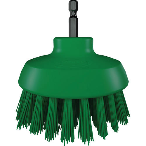 Brosse ronde HyDrive pour perceuse, Soies Tr&egrave;s ferme, Longueur de 3-1/10", Vert Equipex