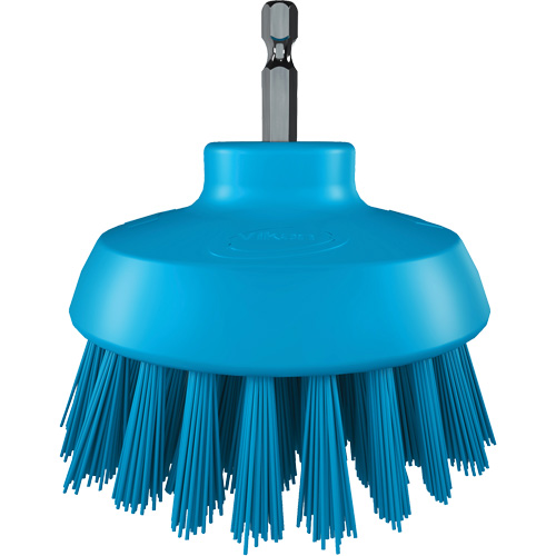 Brosse ronde HyDrive pour perceuse, Soies Tr&egrave;s ferme, Longueur de 3-1/10", Bleu Equipex