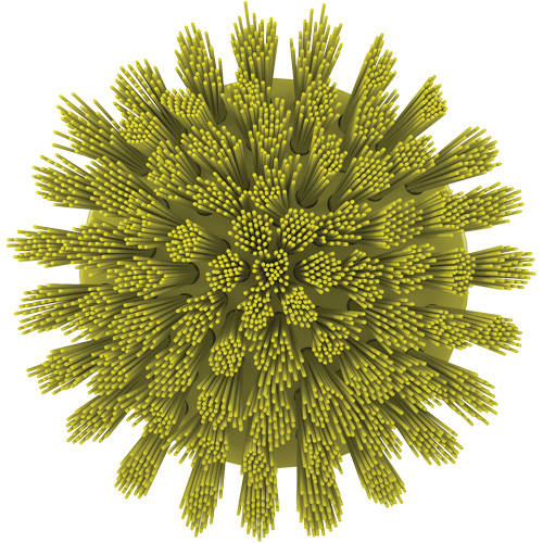 Brosse ronde HyDrive pour perceuse, Soies Tr&egrave;s ferme, Longueur de 3-1/10", Jaune Equipex