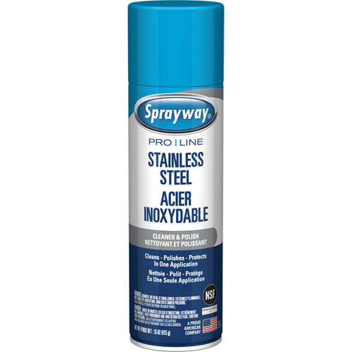 Nettoyant & polis pour acier inoxydable Pro Line, 15 oz, Canette a&eacute;rosol Equipex