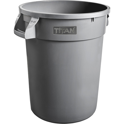 Grey Titan Garbage Container, Plastic, 20 US gal. Equipex