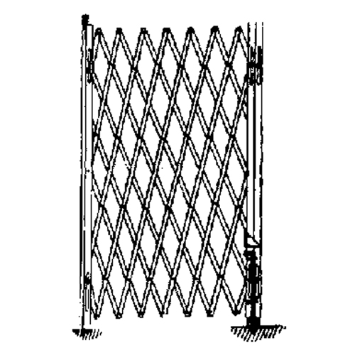Galvanized Folding Security Gates, Fixed Single Folding, 4' L x 6' H Expanded Equipex