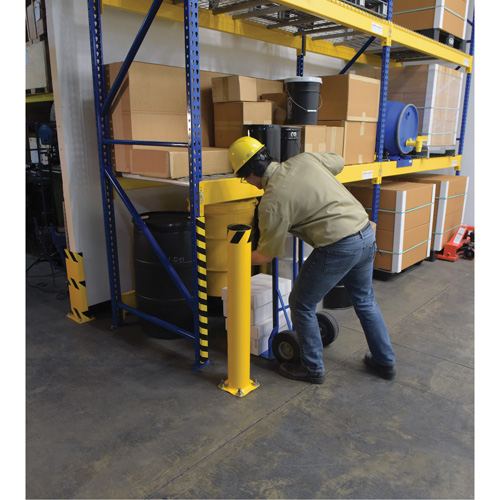 Bollard, Steel, 42" H x 5-1/2" W, Yellow Equipex