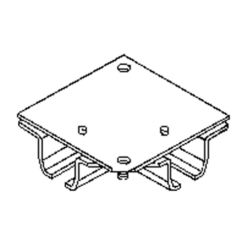 Raccord pour joint d'angle de 90° pour murs-rideaux mont&eacute;s au plafond Equipex