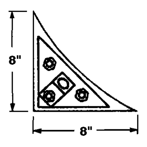 Wheel Chock, 8" x 8" x 8", Black Equipex
