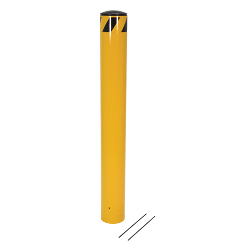 Pour-In-Place Bollards, Steel, 36-1/2" H x 5-9/16" W, Yellow Equipex