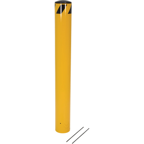 Pour-In-Place Bollards, Steel, 48-1/2" H x 5-9/16" W, Yellow Equipex