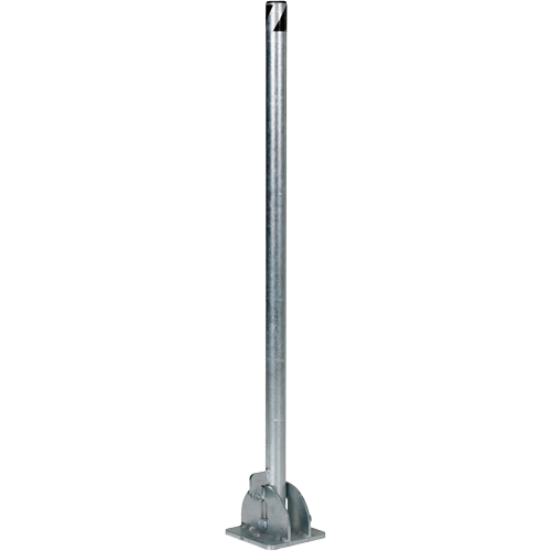 Fold-Down Bollards, Steel, 42" H x 1-3/4" W, Silver Equipex