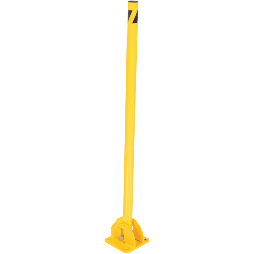 Fold-Down Bollards, Steel, 42" H x 1-3/4" W, Yellow Equipex