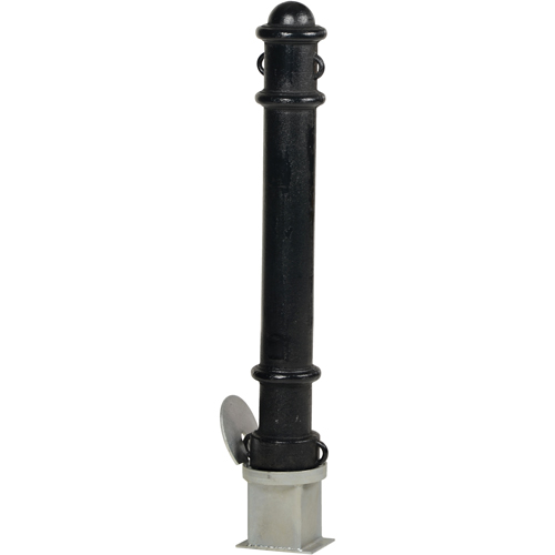 Removable Ornamental Bollards, Steel, 40" H x 4-1/2" W, Black Equipex