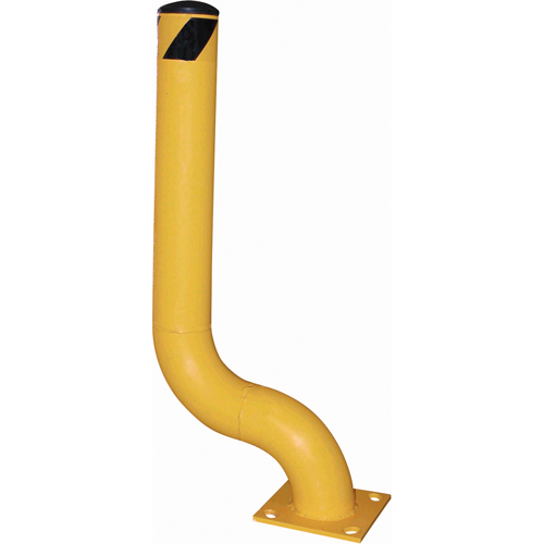 Offset Bollard, Steel, 36-1/8" H x 8" W, Yellow Equipex