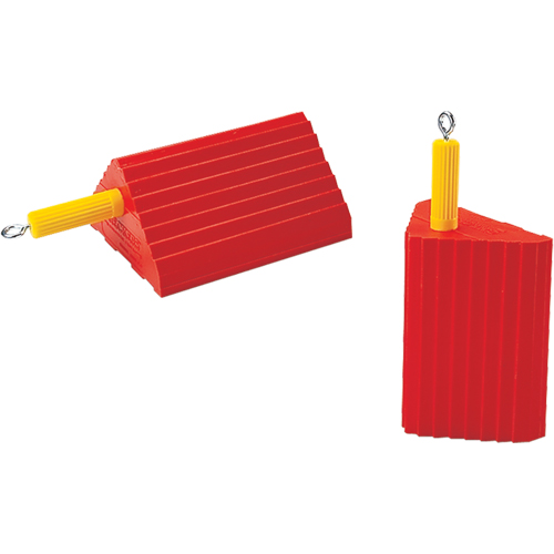 Cales-roue pour usage g&eacute;n&eacute;ral, Polyur&eacute;thane, Orange, 10" la x 8-1/2" p x 5" h Equipex