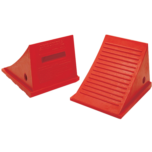 General Purpose Wheel Chocks, Polyurethane, Orange, 9" W x 11-1/2" D x 8-1/2" H Equipex
