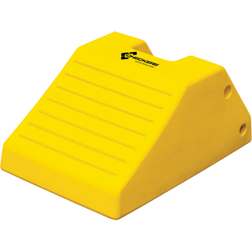 Heavy-Duty Wheel Chocks, Polyurethane, Safety Yellow, 14-9/10" W x 21-9/10" D x 10-3/5" H Equipex