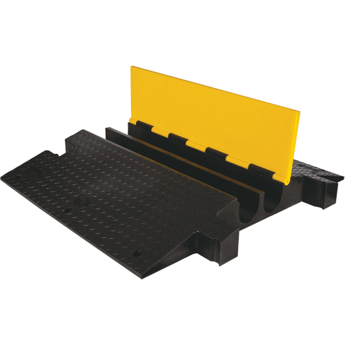 Protecteur de c&acirc;ble &agrave; traverse extr&ecirc;me Yellow Jacket, 2 canaux, 35,75" lo x 42,125" la x 5,125" h Equipex