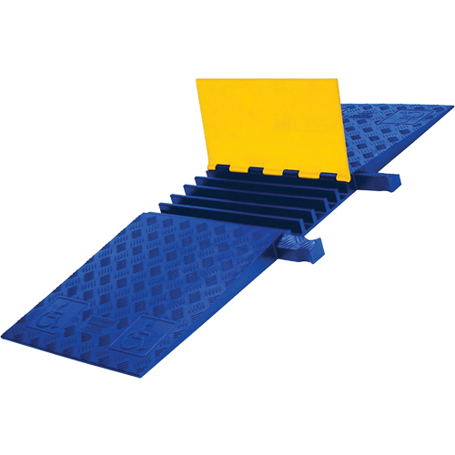 Protecteur de c&acirc;ble ADA/DDA robuste Yellow Jacket, 5 canaux, 18" lo x 50" la x 1,875" h Equipex