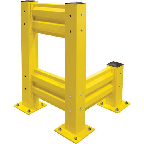 Barri&egrave;re de s&eacute;curit&eacute; de qualit&eacute; industrielle, Acier, 19" lo x 12" h, Jaune s&eacute;curit&eacute; OSHA Equipex
