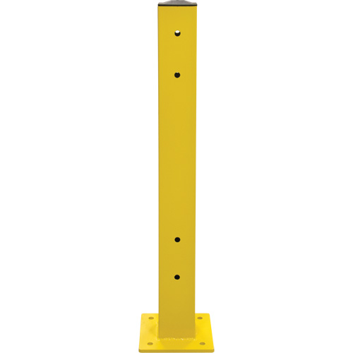 Poteau double pour barri&egrave;re de s&eacute;curit&eacute;, Acier, 5" lo x 44" h, Jaune s&eacute;curit&eacute; OSHA Equipex
