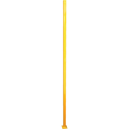 Adjustable Perimeter Guard In-Line Post, 4" W x 96" H, Yellow Equipex