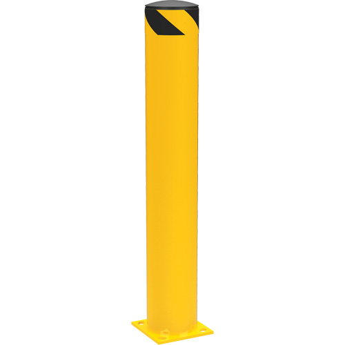 Safety Pipe Bollard, Steel, 42" H x 6-5/8" W, Yellow Equipex