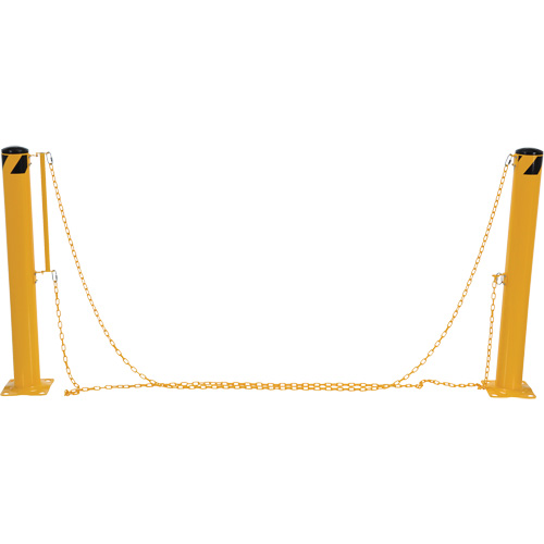Dock Chain Barrier Bollard System, Steel, 42" H x 6-5/8" W, Yellow Equipex