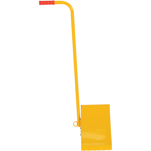 Cale de roue avec poign&eacute;e ergonomique, Acier, Jaune, 8" la x 10-3/4" p x 9-1/8" h Equipex