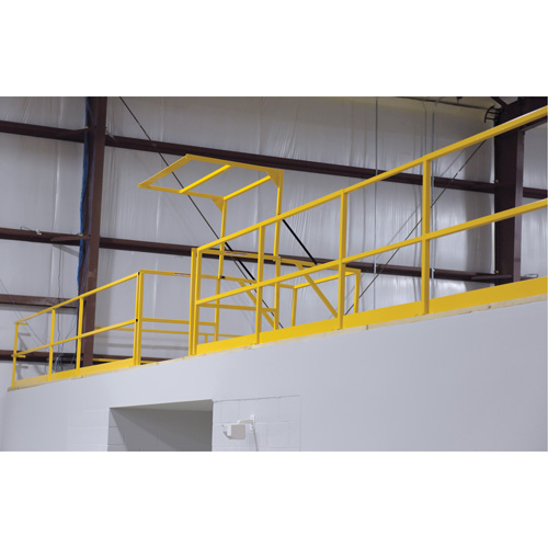 Mezzanine Safety Gate, 68-1/2" L x 42" H, 80-1/16" Raised, Yellow Equipex
