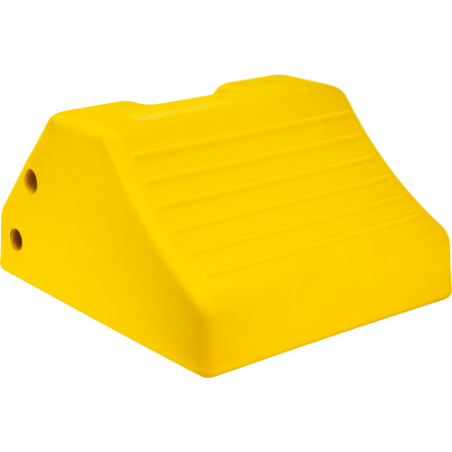 Heavy-Duty Wheel Chocks, Urethane, Yellow, 15-1/2" W x 17-7/10" D x 10" H Equipex