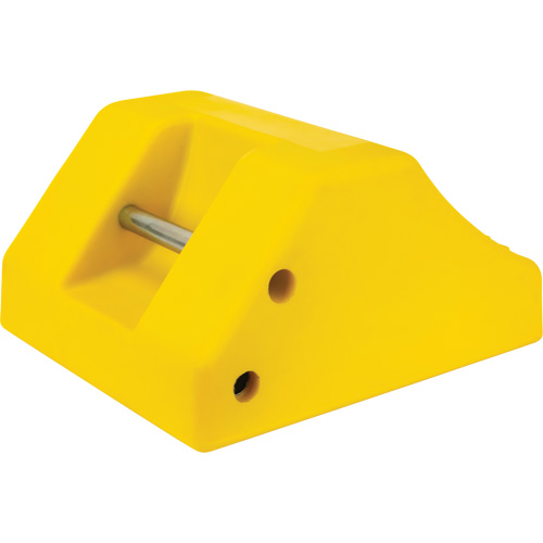 Heavy-Duty Wheel Chocks, Urethane, Yellow, 15-1/2" W x 17-7/10" D x 10" H Equipex