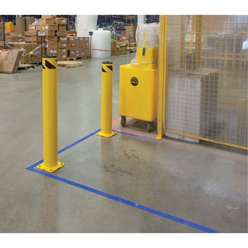Safety Bollard, Steel, 42" H x 5-1/2" W, Yellow Equipex