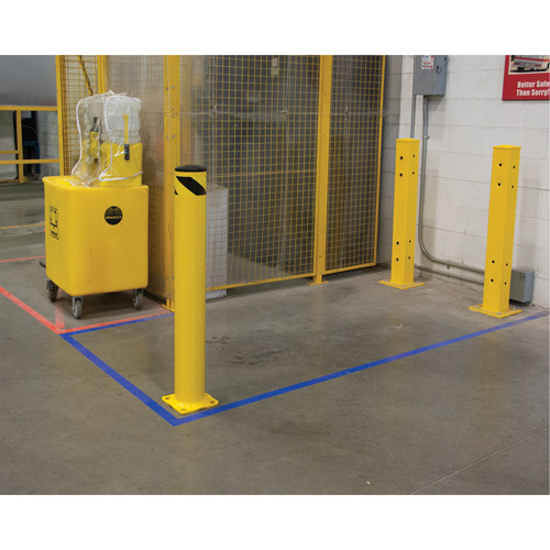 Safety Bollard, Steel, 42" H x 5-1/2" W, Yellow Equipex
