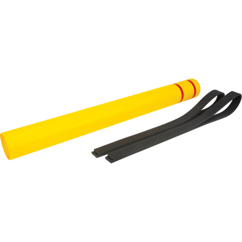 Polyethylene Bollard Cover, 4-1/2" Dia. x 52" L, Red/Yellow Equipex